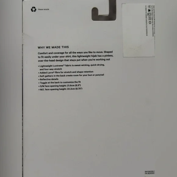 NEW Lululemon Lightweight Performance Hijab Modest Activewear Purple S/M Workout - Picture 3 of 6